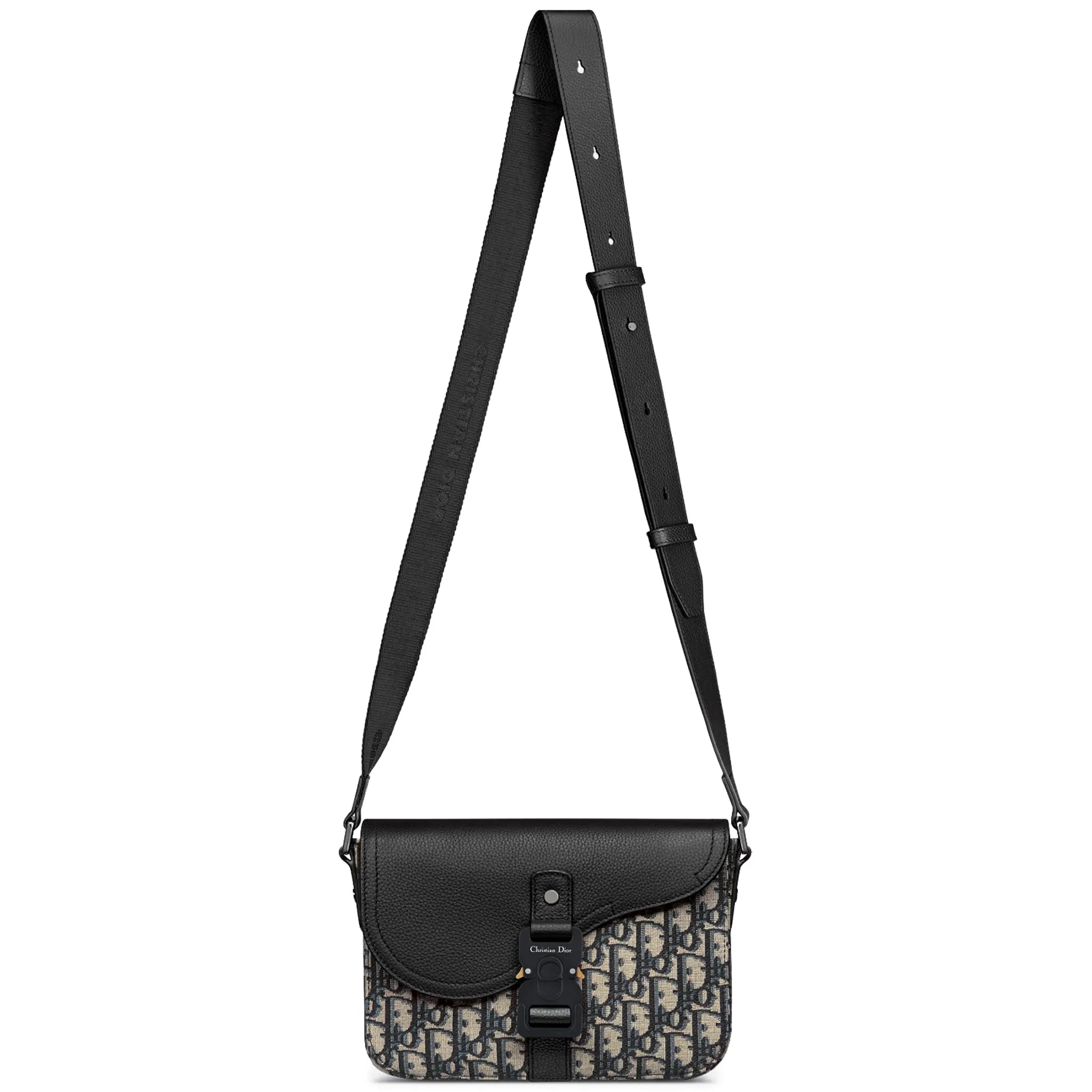 Full View of dior small saddle messenger beige bag with flap 1adpo049yks_h27e